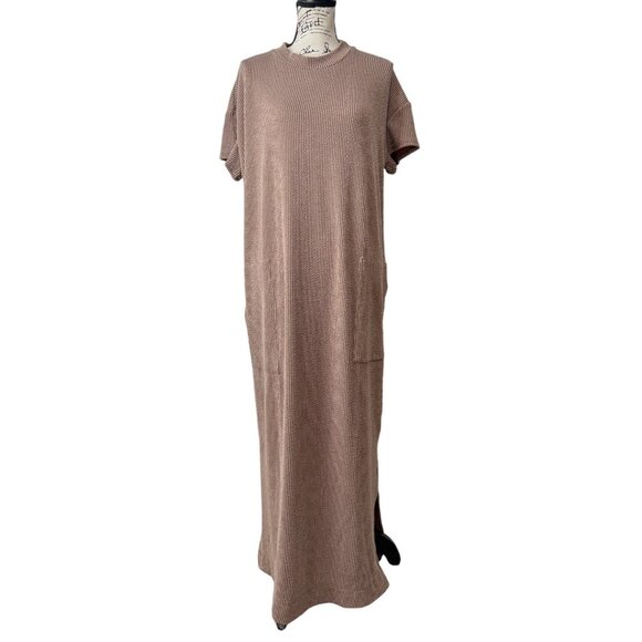 Three Bird Nest Dresses & Skirts - Three Bird Nest Womens Maxi Dress Ribbed Short Sleeve Pockets Size L NEW